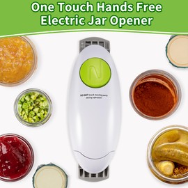 Electric Jar Opener, One Touch Automatic Jar Opener with High Power Torque, Hand Free Bottle Jar Lid Openers for Women, Seniors, Arthritis Hands, Weak Hands and Chef, Best Kitchen Gadget for Home Use