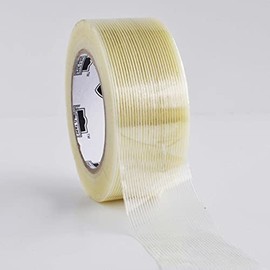 PSBM Filament Reinforced Tape, 3 Inch x 60 Yards, 16 Pack, Clear Fiberglass Strand Strapping Tape [Standard Duty]