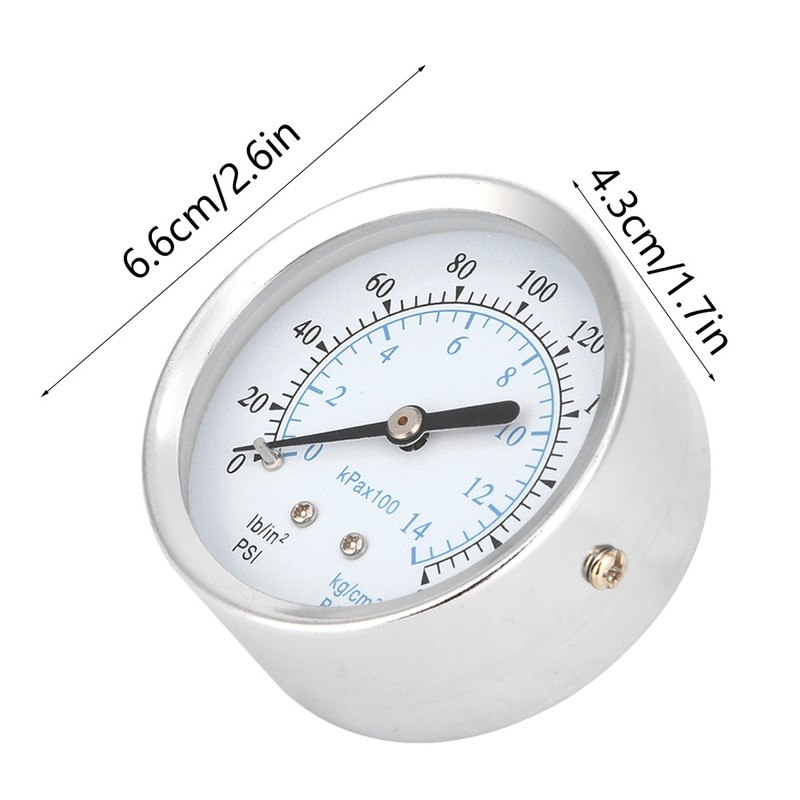 0-14kg/cm 0-200psi Dual Scale Pressure Gauge 1/8NPT Back Connection