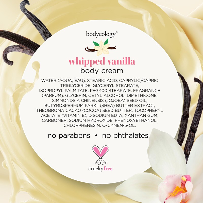 Bodycology Shea Butter Body Cream, Whipped Vanilla, 8 oz