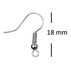Eco-Fused 200 pcs Silver Earring Hooks and 500 pcs Transparent Earring Backs - Nickel-Free Ear Wires (18mm) - Plastic Stopper Replacement Safety Back (2.5mm x 3mm) -for Jewelry Making, DIY Earrings
