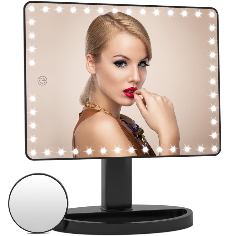 FUNTOUCH Large Lighted Makeup Mirror with Lights, Light Up Mirror
