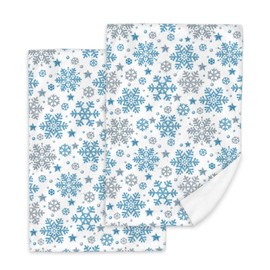 Mogifedc Blue Snowflake Bath Hand Towels Set of 2,Decorative Hand Towels for Bathroom, Kitchen, Gym, Yoga, Hotel and Spa 16x24 inch
