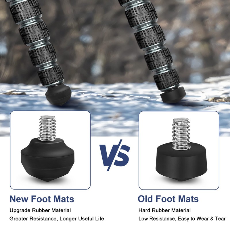 Manbily Universal Tripod Rubber Foot Spike, Anti-Slip 3/8" Rubber Feet