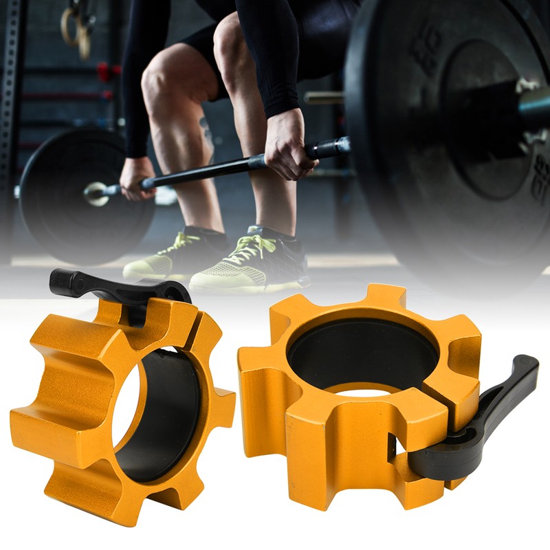 2Pcs Aluminium Alloy Safe Lock Collars Clamp Buckle Weightlifting Barbell