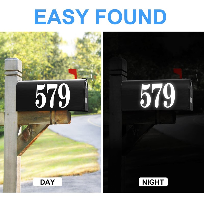 60 PCS White Mailbox Numbers, Vinyl Waterproof Stickers for Outside,