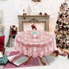 Round Tablecloth, Christmas Lace Angel Snowflake White Table Cover -