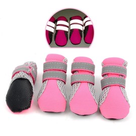 Zunea Dog Boots, Pink, Size L, Breathable Mesh, Non-slip Soles, Protects Paws, for Small Dogs