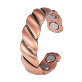 Wollet Copper Ring for Women for Arthritis and Joints, Magnetic Therapy Ring, Pure Copper Jewelry, 3500 Gauss Magnet (CPR-0045C)