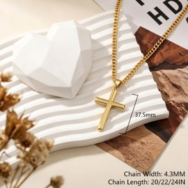 BANGALO Cross Necklace for Women for Men Faith Jewelry Presents (20, Inches)