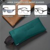 Soft Glasses Case, 3 Pack Portable Squeeze Top Leather Glasses