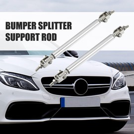 X AUTOHAUX 1pair 100mm Adjustable Bumper Lip Splitter Strut Tie Rod Silver Tone