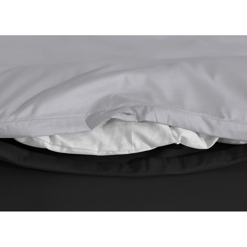 Ev Dekor® Duvet Cover Set Single Grey Black - Soft