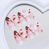 24Pcs Leopard French Press on Nails Medium Almond QUNQINLI Fake