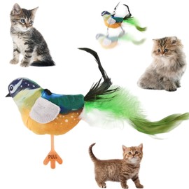 Cat Toys Flapping Bird,Interactive Cat Toy for All Breeds Cat Kicker,Touch Activated Kitten Toy,Simulated Chirping Bird Cat Toy,flapping bird cat toy,cat toys interactive for indoor cats,cat toys,(C)
