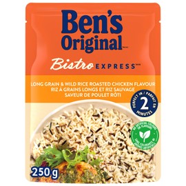 BEN'S ORIGINAL BISTRO EXPRESS Long Grain & Wild Rice Roasted Chicken Flavour, Side Dish, 250g Pouch