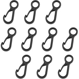 10 Pcs Black Mini Carabiner Clip Spring Snap Hook Buckle Clasps for Keychain Backpack Bottle Outdoor Camping Accessories,Multifunction Snap Hook Camping Equipment Tent Buckle Clips Accessories