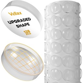 Vellax Premium Cabinet Door Bumpers – 128 Pcs Clear Self-Adhesive Pads
