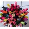 2 Dozen (24) Wooden Roses Colorful Arrangement in Sleeve