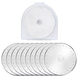 LEONTOOL 60 mm Rotary Cutter Blades Pack of 10 Fabric Cutting Wheel SK5 Sharp Replacement Rotary Blade Refill Pack Quilting Sewing Crafts Fabric Paper Leather Cutting Tool