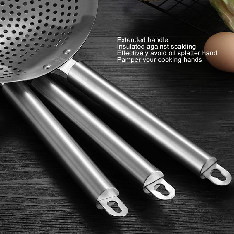 Colander Spoon 3mm Aperture 304 Stainless Steel Fine Filter Comfortable