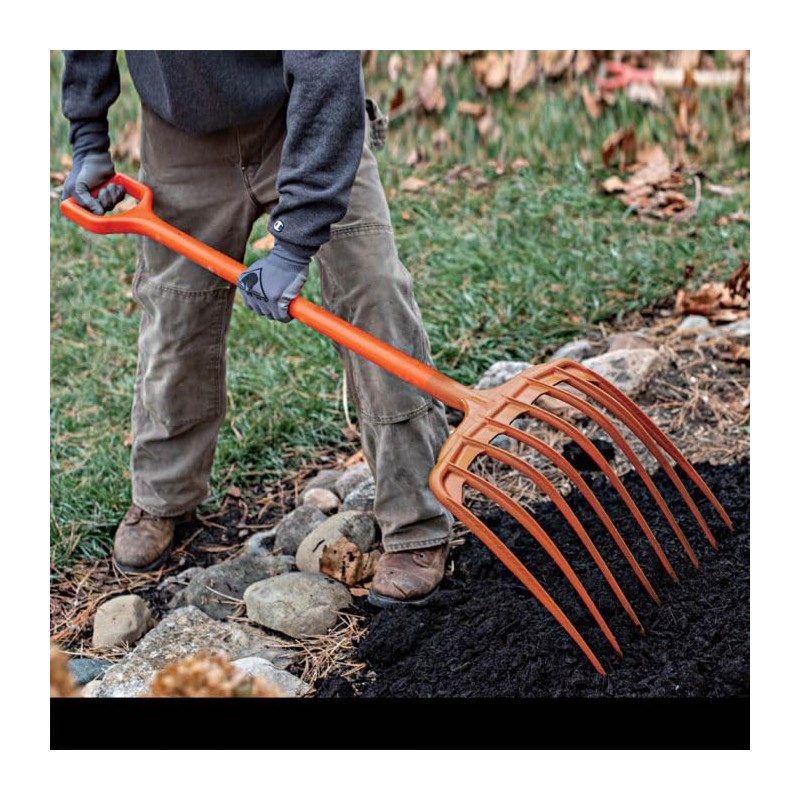 A.M. Leonard Narrow Tine Poly Mulching Forks (D-Grip Handle)