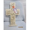 gracious maker Wood Standing Cross With Flowers & Butterfly Lights