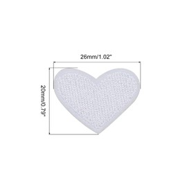 sourcing map Heart Shaped Iron on Patches White Embroidered Sew on Love Applique Patches for Clothing Jackets Backpack Shoes Repairing Decorations Pack of 15