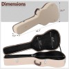 efunmodern 39" Classical Guitar Hard Case Microgroove Flat Beige Portable