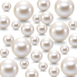 Jadive - 200 abalorio de perlas para centros de mesa de relleno de jarrón, sin agujeros, perlas de maquillaje para bodas, fiestas, hogar, decoración, 10/14/20/30 mm (blanco)