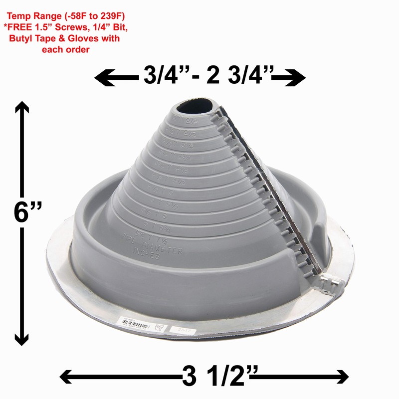 EAGLE 1 EPDM Flexible Roofing Pipe Flashing Retrofit Split Zipper