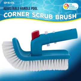 U.S. Pool Supply Pool Brush Head for Inground Pools, Hot Tub, Spa - Corner and Step Pool Scrubber Brush with 180° Handle Rotation, Scrub Bristles - Cleaning Debris - Above Ground Swimming, Bathroom