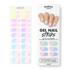 MOYOU LONDON Semi Cured Gel Nail Strips, 20 Pc. Gel Wraps for Nails, Easy Apply & Remove for Salon-Quality Manicure, Works with Any Nail Lamps - Lollipop