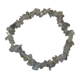 Labradorite Splitter Bracelet with Beautiful Blue Shimmer on Elastic Rubber (3543), labradorite, Without Stone