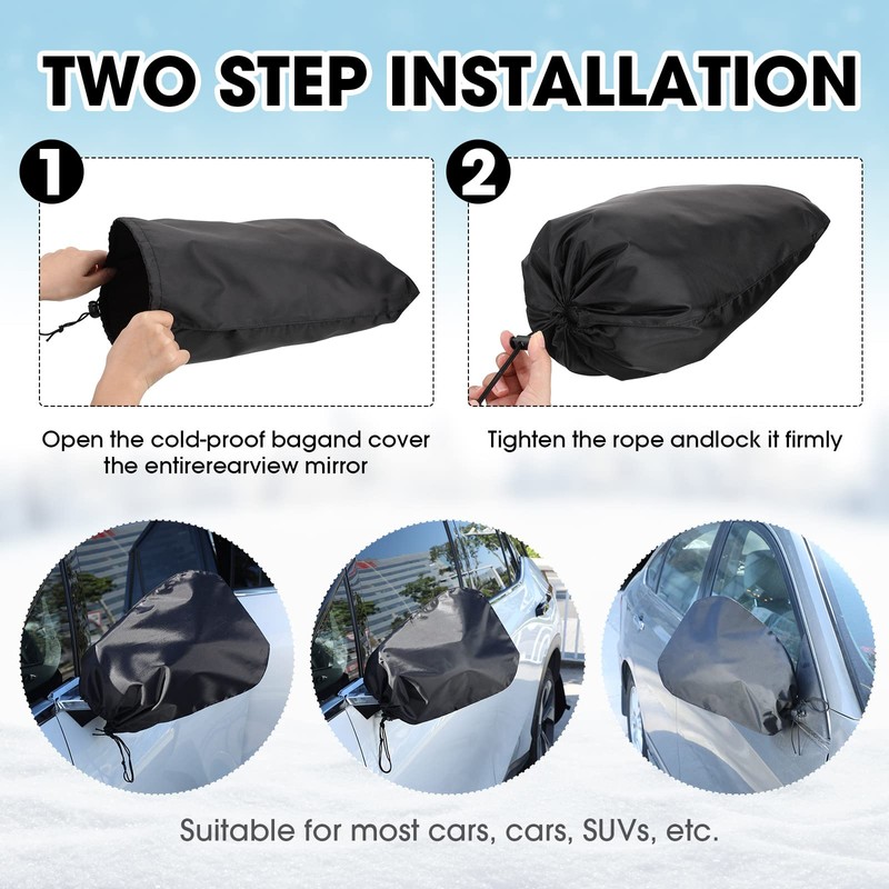 Frienda 6 Fundas Impermeables para Espejo Lateral, Cubierta de protección
