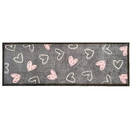 My Mat Welcome Hearts Runner, Nylon Indoor Pattern Washable Doormat for Hallway, Kitchen, Front Door 50x150cm