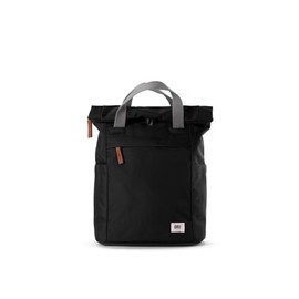 ORI LONDON Rolltop Backpack - Small Canvas Travel Backpack with Lots of Pockets for Laptop, Phone, Bottles with Magnetic Closure - The Finchley, Ash, 13.4 x 9.4 x 4.7”