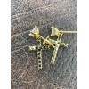 Harlembling Real MOISSANITE 14k Gold Plated Dangle Cross Studs Earrings