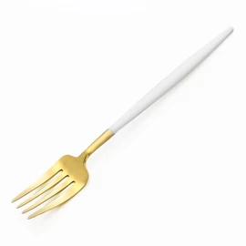 Kuchipol GOA White Matte Gold Dinner Fork