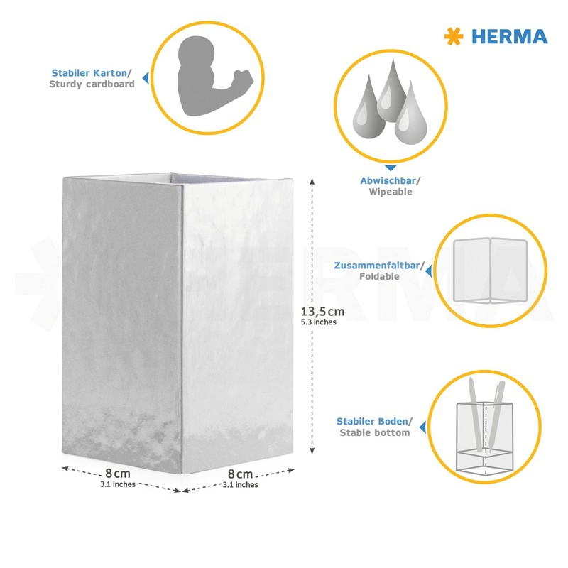 HERMA 19734 Pencil Holder with Horse Motif, Foldable, Sturdy Cardboard,