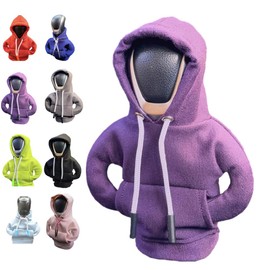 BYLIDRIM Hoodie Gear Shift Cover, Car Gear Shift Cover Hoodie,4.7 Inch Car Shifter Stick Protector Decoration. Universal fit Shift knob Cover Car Interior Decor Accessories (Purple)