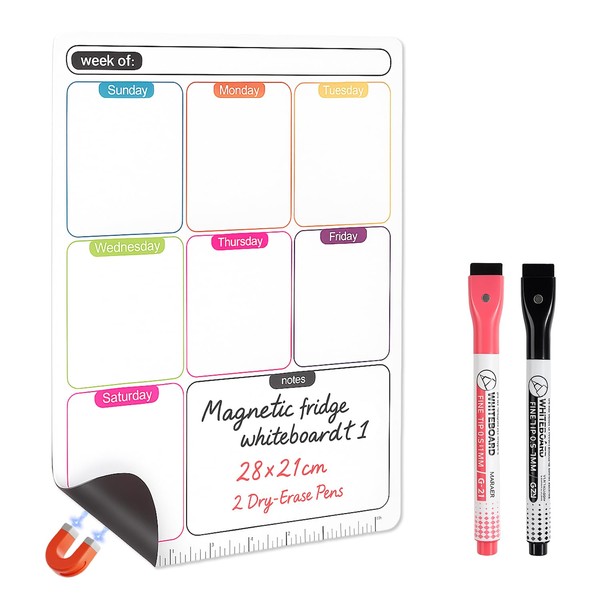 Weekly Planner Whiteboard for Fridge – Magnetic Whiteboard for Fridge
