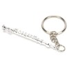 Flute Keychain Metal Key Ring Musical Instrument Ornament Silver