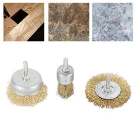 Cepillo de Alambre de Taladro Eléctrico de 3 uds., Cepillo de Pluma de Alambre de Amoladora Eléctrica Inalámbrica de Acero Inoxidable para Máximo 4500RPM