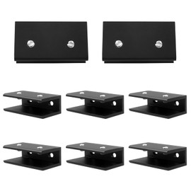 Rierdge 8 Pack Adjustable Glass Shelf Brackets Aluminum Alloy Holder Support for 10-12 mm Thick Glass, 55 x 30 x 19mm, Black