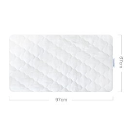 Travel Cot Mattress Protector Waterproof, Quilted Pack N Play Crib Mattress Cover(97x67cm), Fits All Baby Portable Mini Cribs, Ultra Soft, White