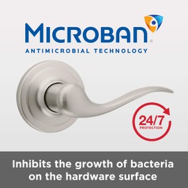 Kwikset Prescott Front Door Handleset Lock With Interior Lever, Single Cylinder Entry Deadbolt, Featuring SmartKey Re-Key Security Technology and Microban Protection, in Satin Nickel
