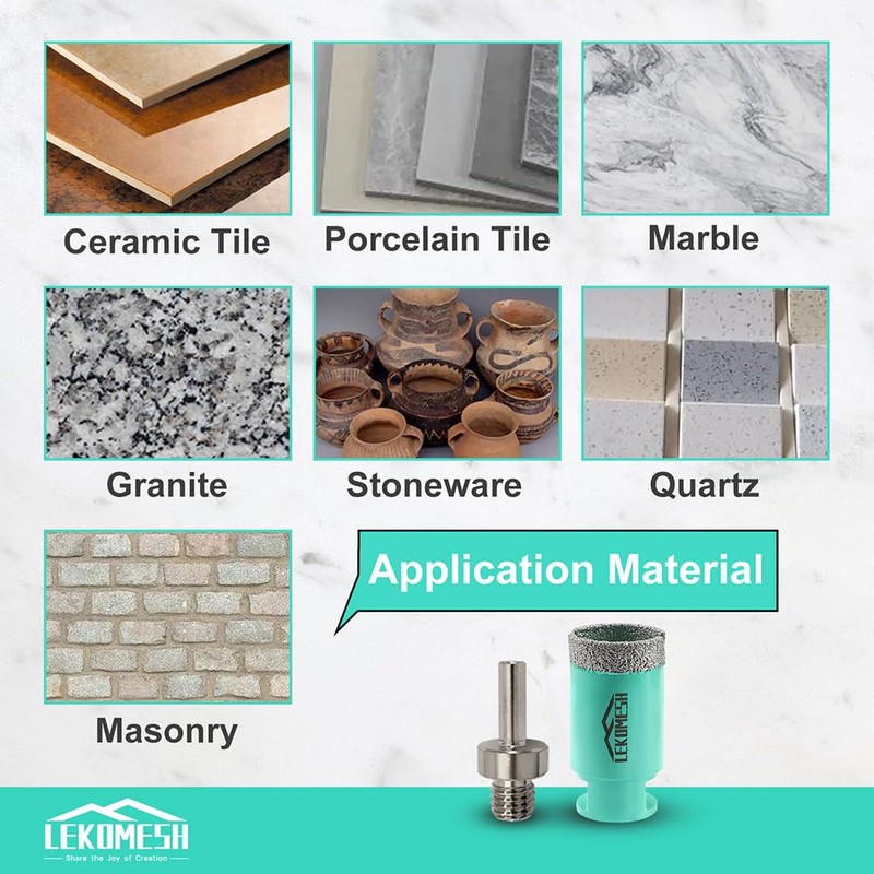 LEKOMESH Diamond Core Drill Bits - 1 Inch(25mm) with 5/8"-11