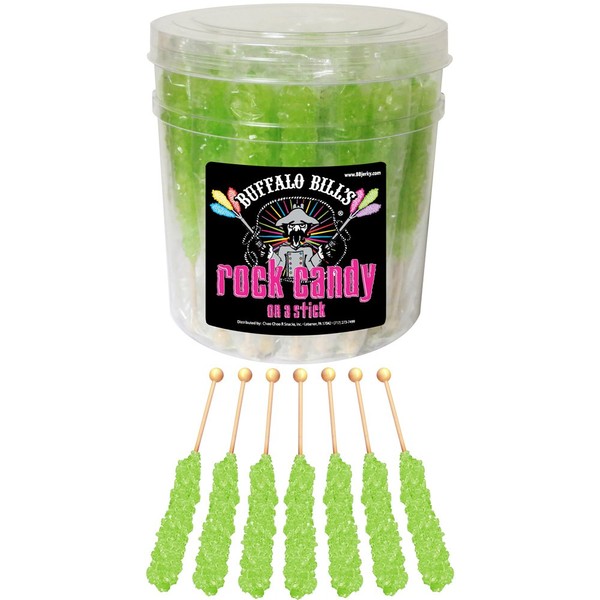 Buffalo Bills Watermelon (Light Green) Rock Candy On A Stick (36-ct tub rock candy crystal sticks)