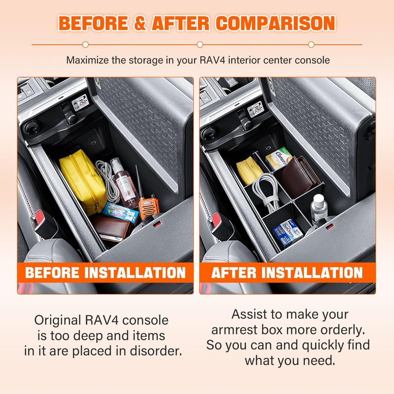 TACOBRO Center Console Dividers for Toyota RAV4 2026